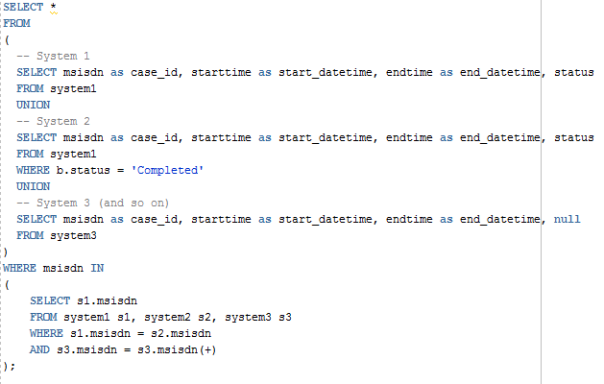 SQL query for merging multiple eventlogs